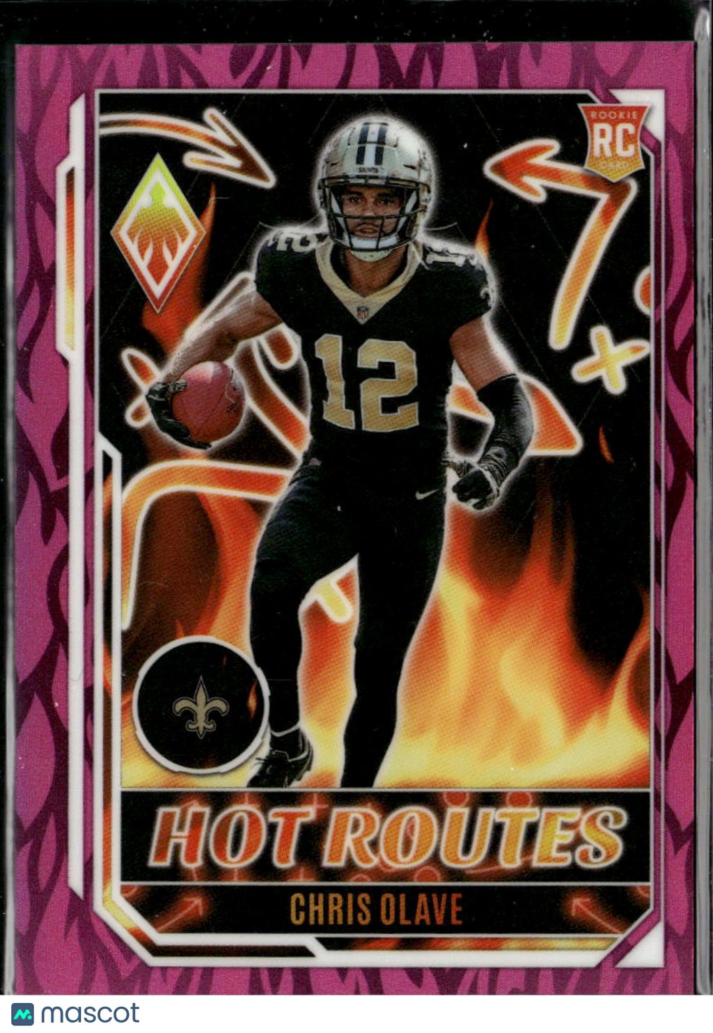 Chris Olave 2022 Phoenix Hot Routes Pink Rookie RC 51/175 New Orleans Saints