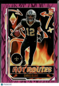 Chris Olave 2022 Phoenix Hot Routes Pink Rookie RC 51/175 New Orleans Saints
