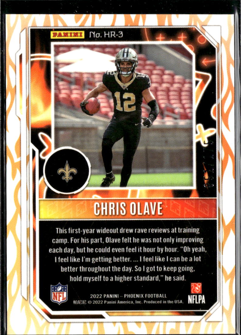 Chris Olave 2022 Phoenix Hot Routes Pink Rookie RC 51/175 New Orleans Saints
