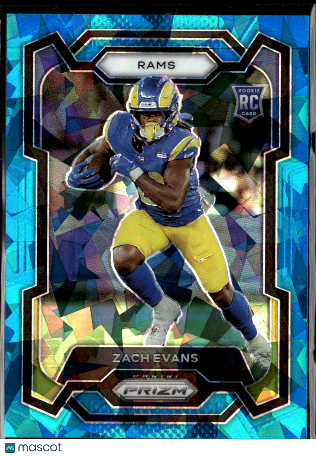 Zach Evans 2023 Prizm RC Blue Ice Prizm Rookie /99 Los Angeles Rams