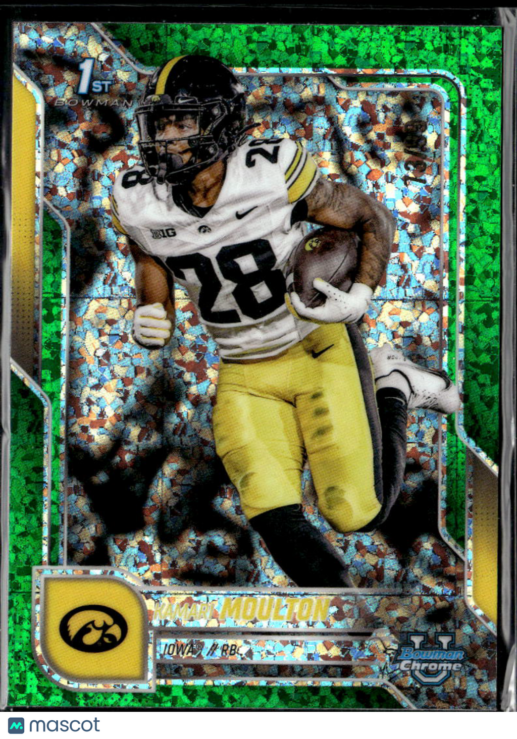 Kamari Moulton 2025 Bowman Chrome Green Diamond Refractor /99 Iowa Hawkeyes