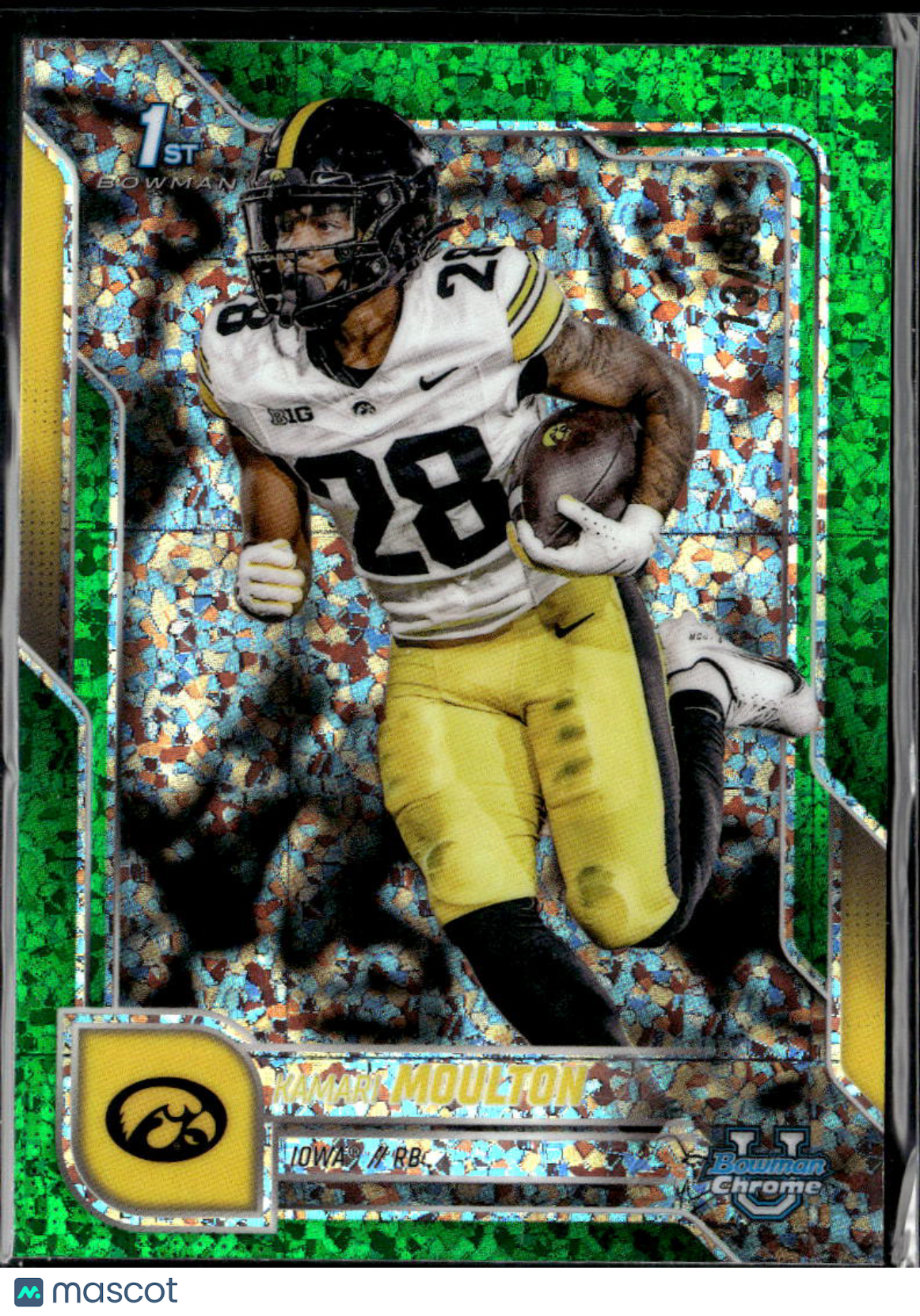 Kamari Moulton 2025 Bowman Chrome Green Diamond Refractor /99 Iowa Hawkeyes