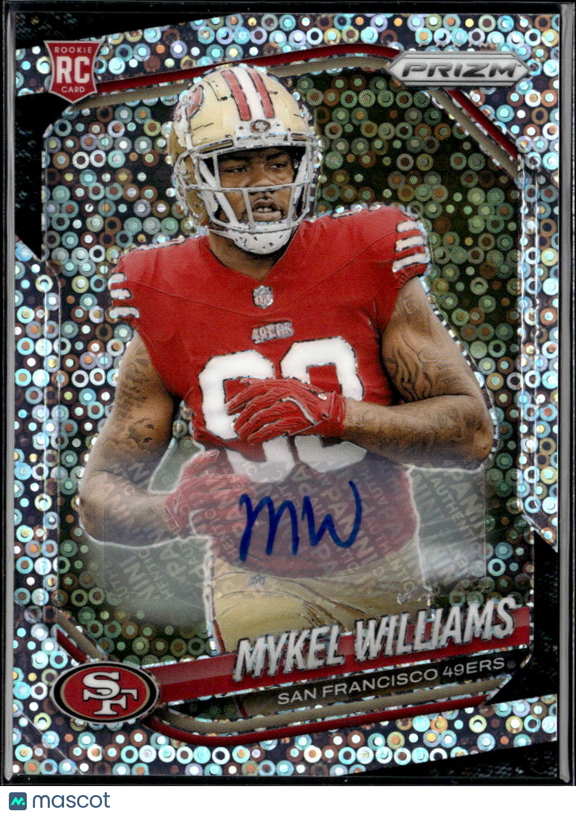 Mykel Williams 2025 Prizm Auto Autograph Disco RC San Francisco 49ers