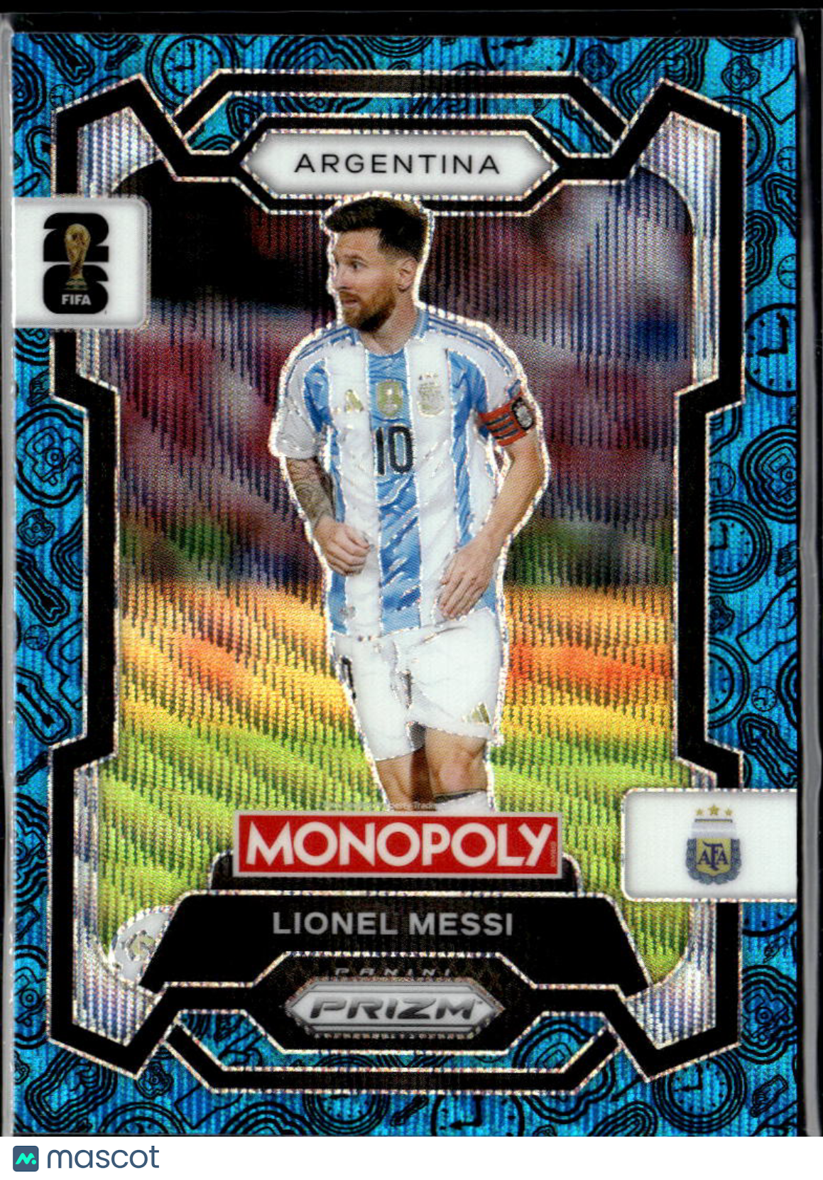 Lionel Messi 2026 Panini Prizm Monopoly FIFA World Cup Blue Prizm Argentina