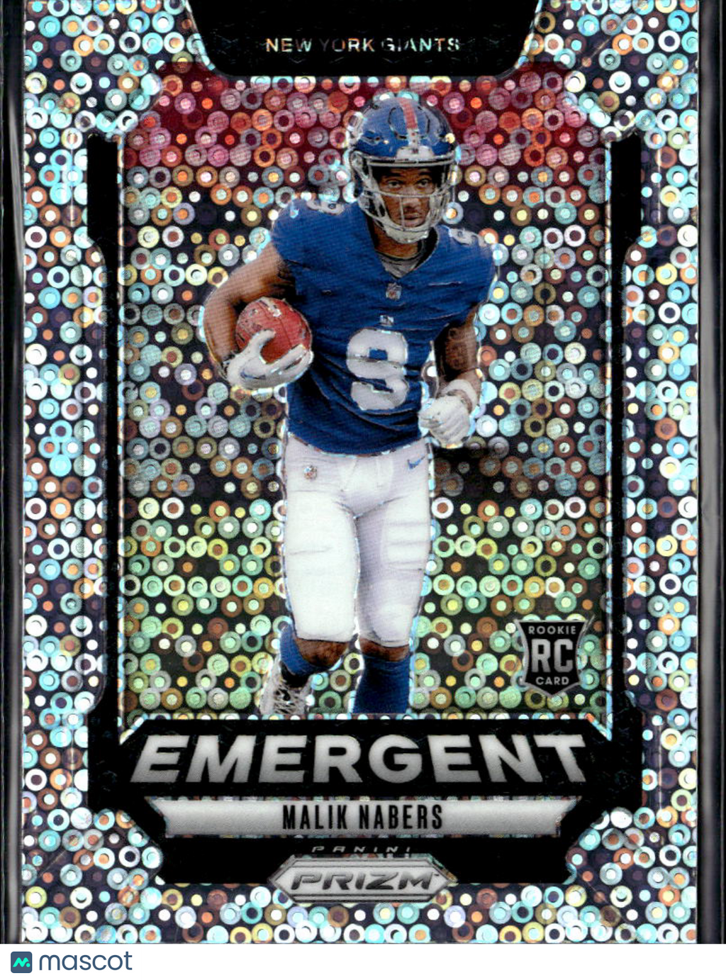 Malik Nabers 2024 Prizm Emergent Disco Prizm Rookie RC New York Giants