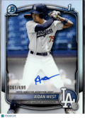 Aidan West 2025 Bowman Chrome 1st Auto Autograph 61/499 Los Angeles Dodgers