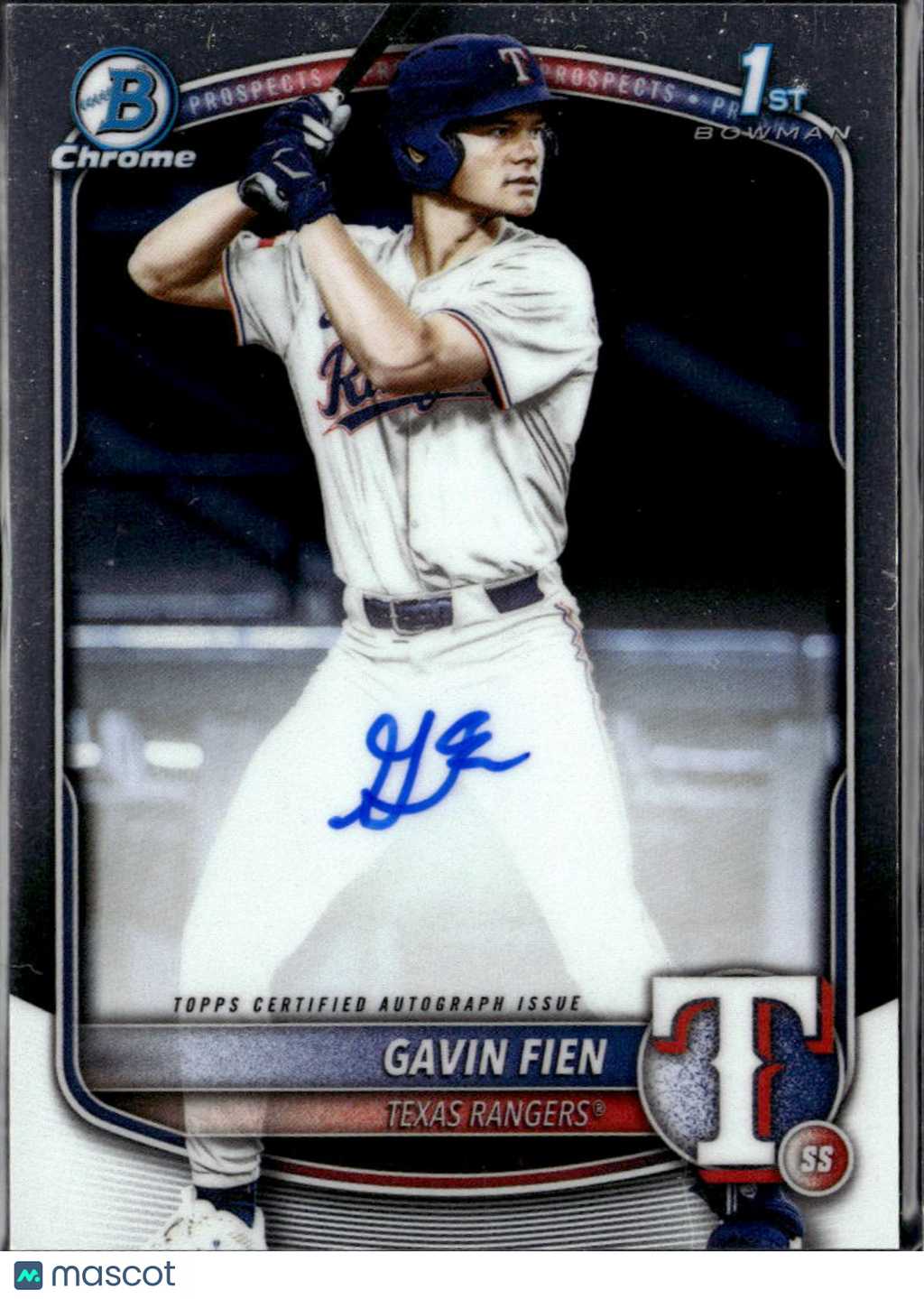 Gavin Fien 2025 Bowman Chrome 1st Auto Autograph RC Texas Rangers