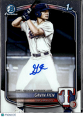 Gavin Fien 2025 Bowman Chrome 1st Auto Autograph RC Texas Rangers