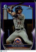 Nolan McLean 2023 Bowman Chrome 1st Purple Refractor RC 212/250 New York Mets