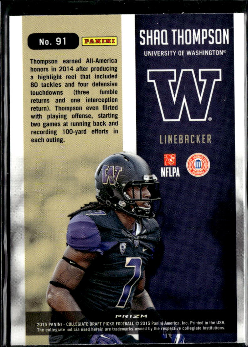 Shaq Thompson 2015 Prizm Draft Picks Stained Glass SSP Washington Huskies