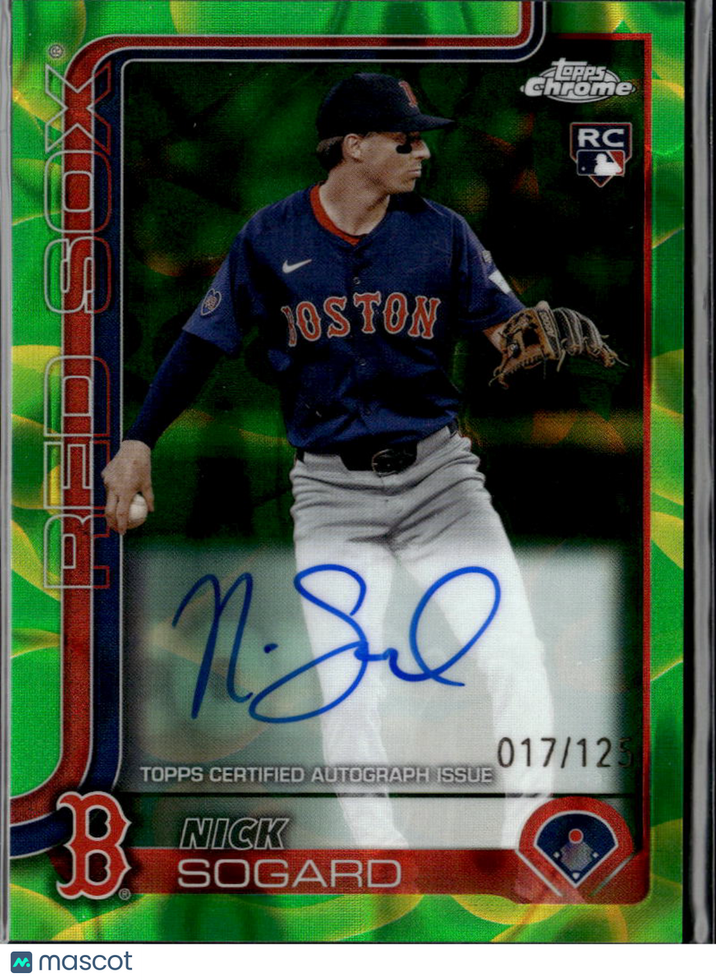 Nick Sogard 2025 Topps Chrome RC Auto Autograph 17/125 Boston Red Sox