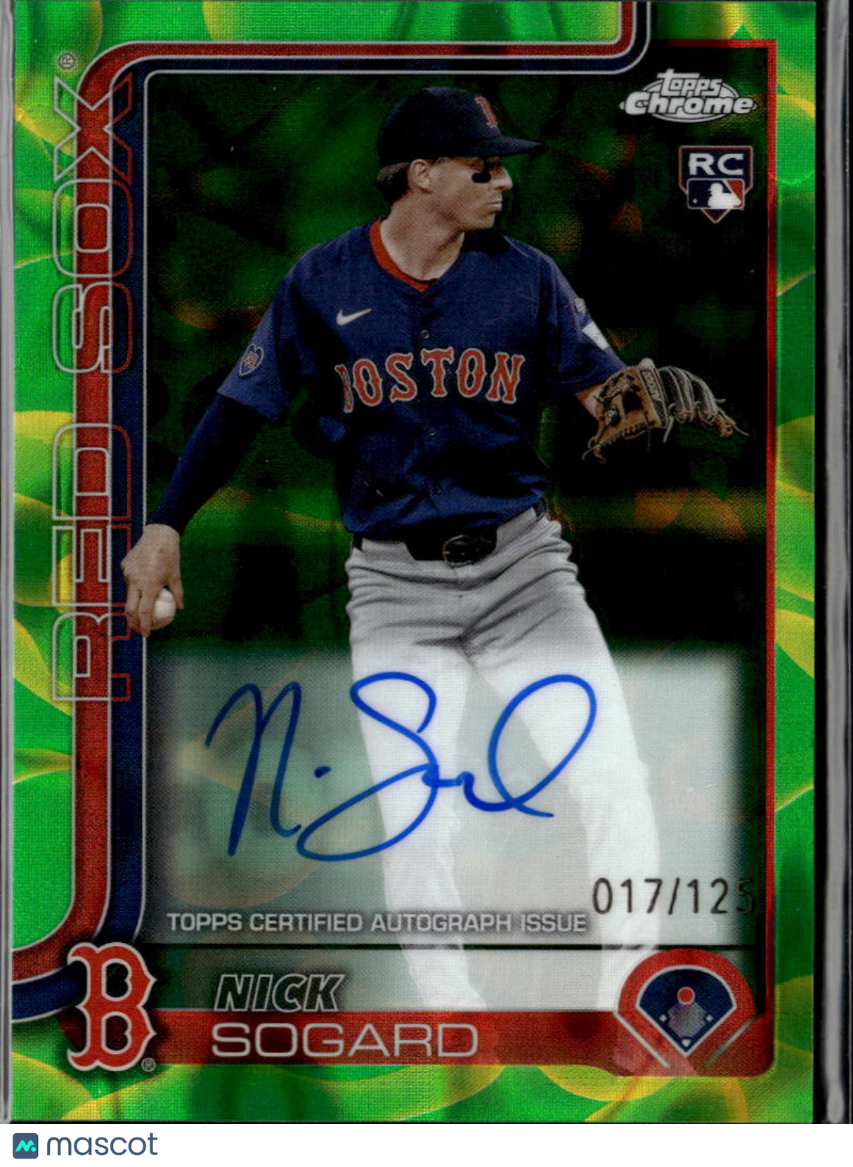 Nick Sogard 2025 Topps Chrome RC Auto Autograph 17/125 Boston Red Sox