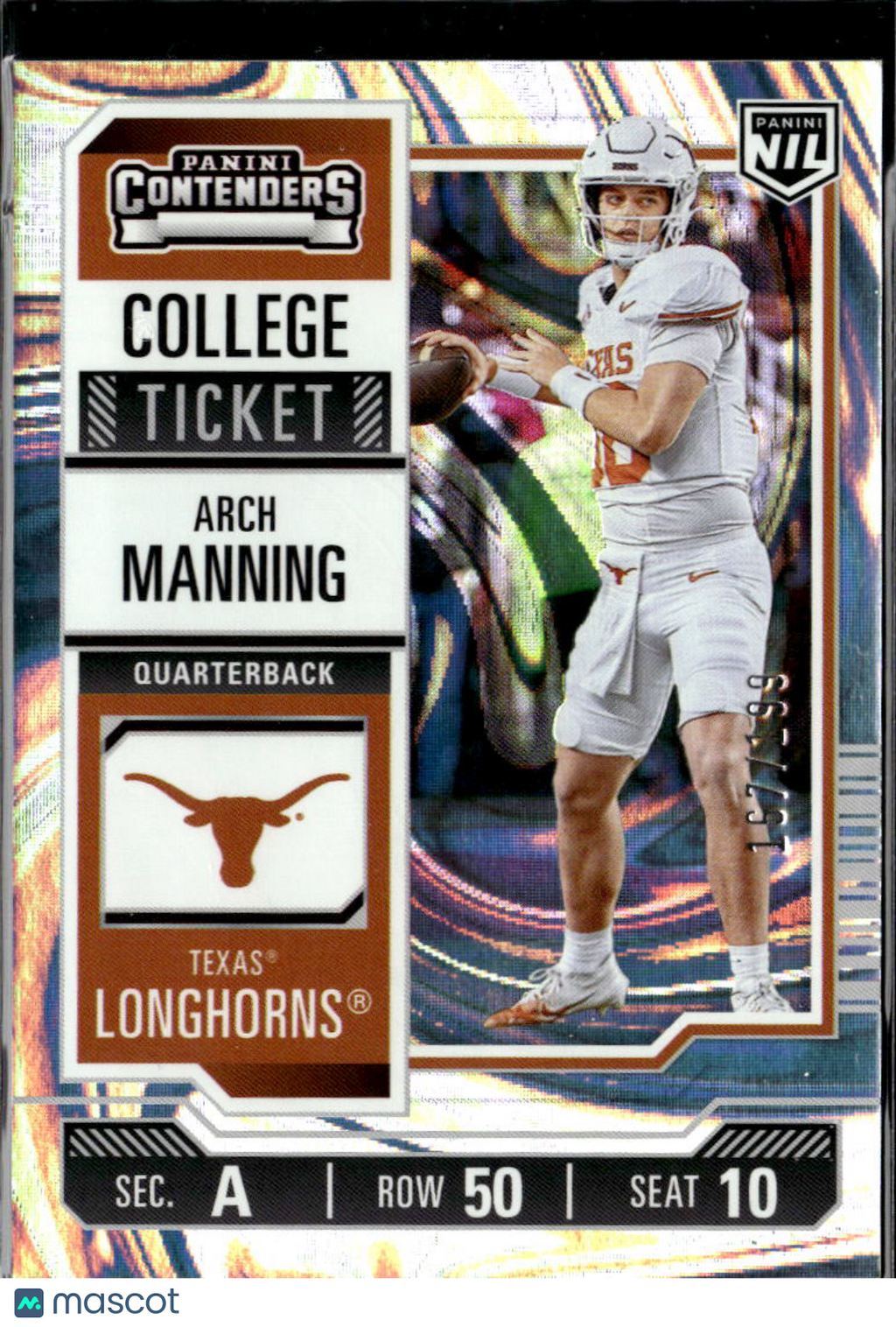 Arch Manning 2025 Contenders Rookie RC Lava 167/199 Texas Longhorns