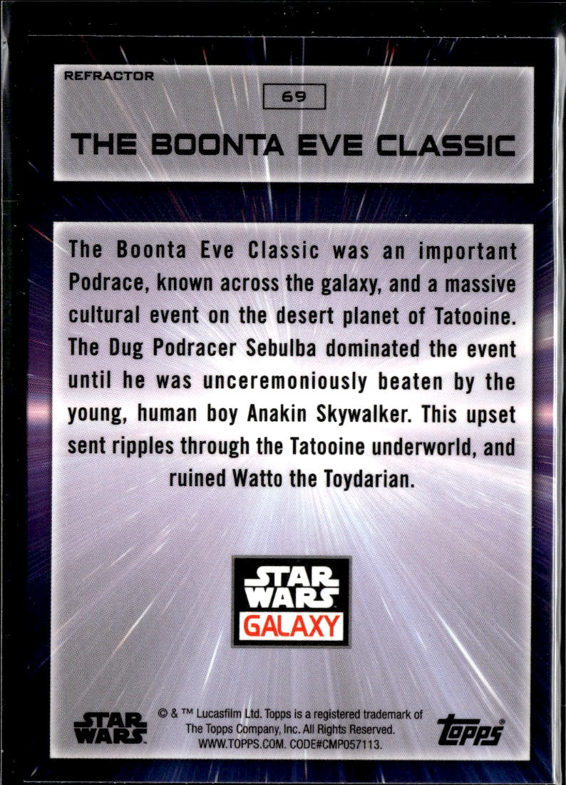 The Boonta Eve Classic Topps Star Wars Galaxy Refractor #69