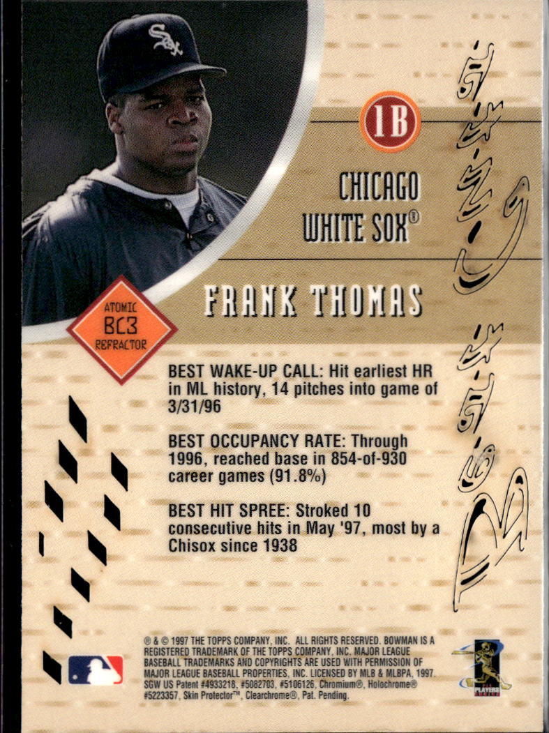 Frank Thomas 1997 Bowman's Best Best Cuts Atomic Refractor Chicago White Sox