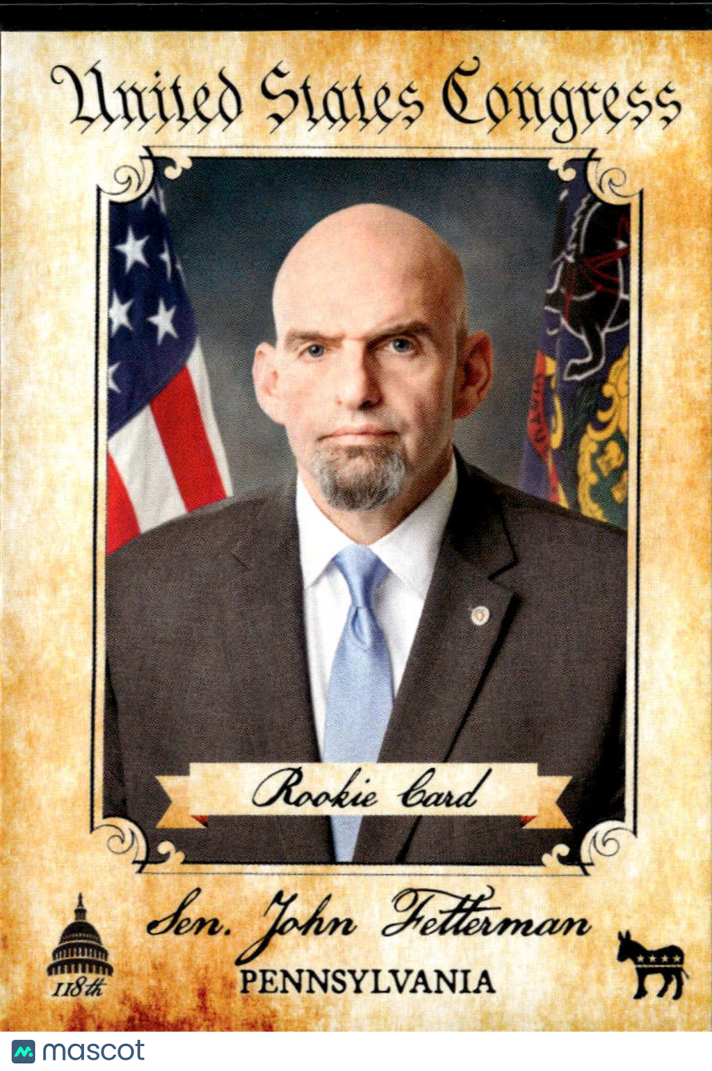 John Fetterman 2023 Fascinating Cards United States Congress Rookie RC #076