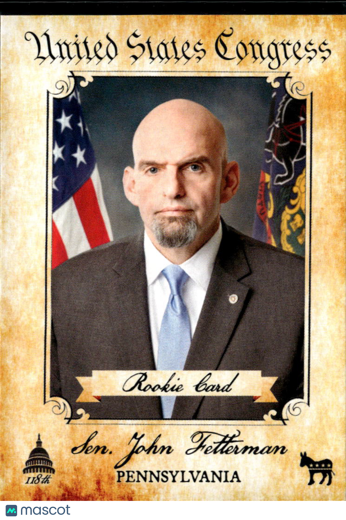 John Fetterman 2023 Fascinating Cards United States Congress Rookie RC #076