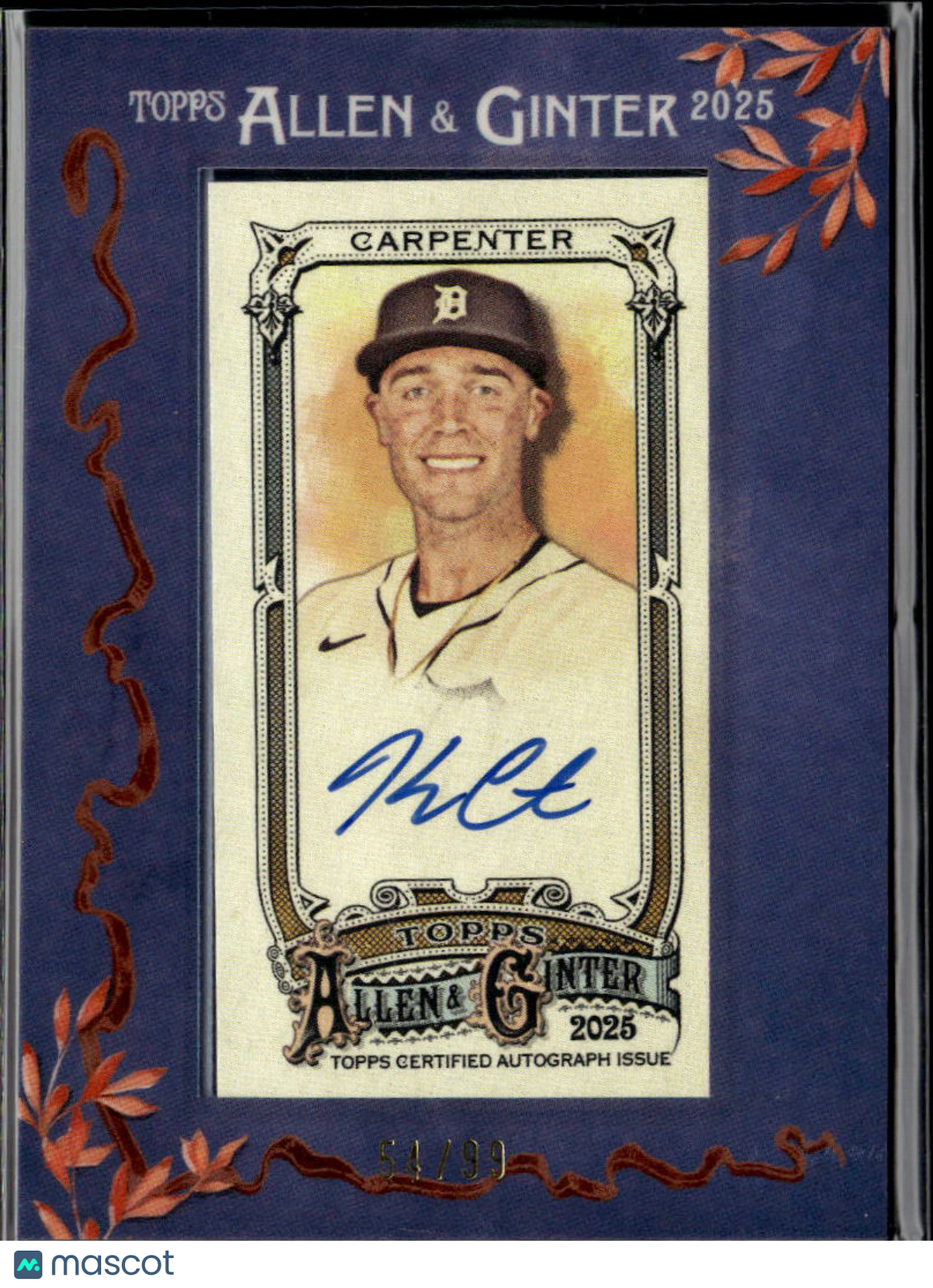 Kerry Carpenter 2025 Allen & Ginter Auto Autograph 54/99 Detroit Tigers