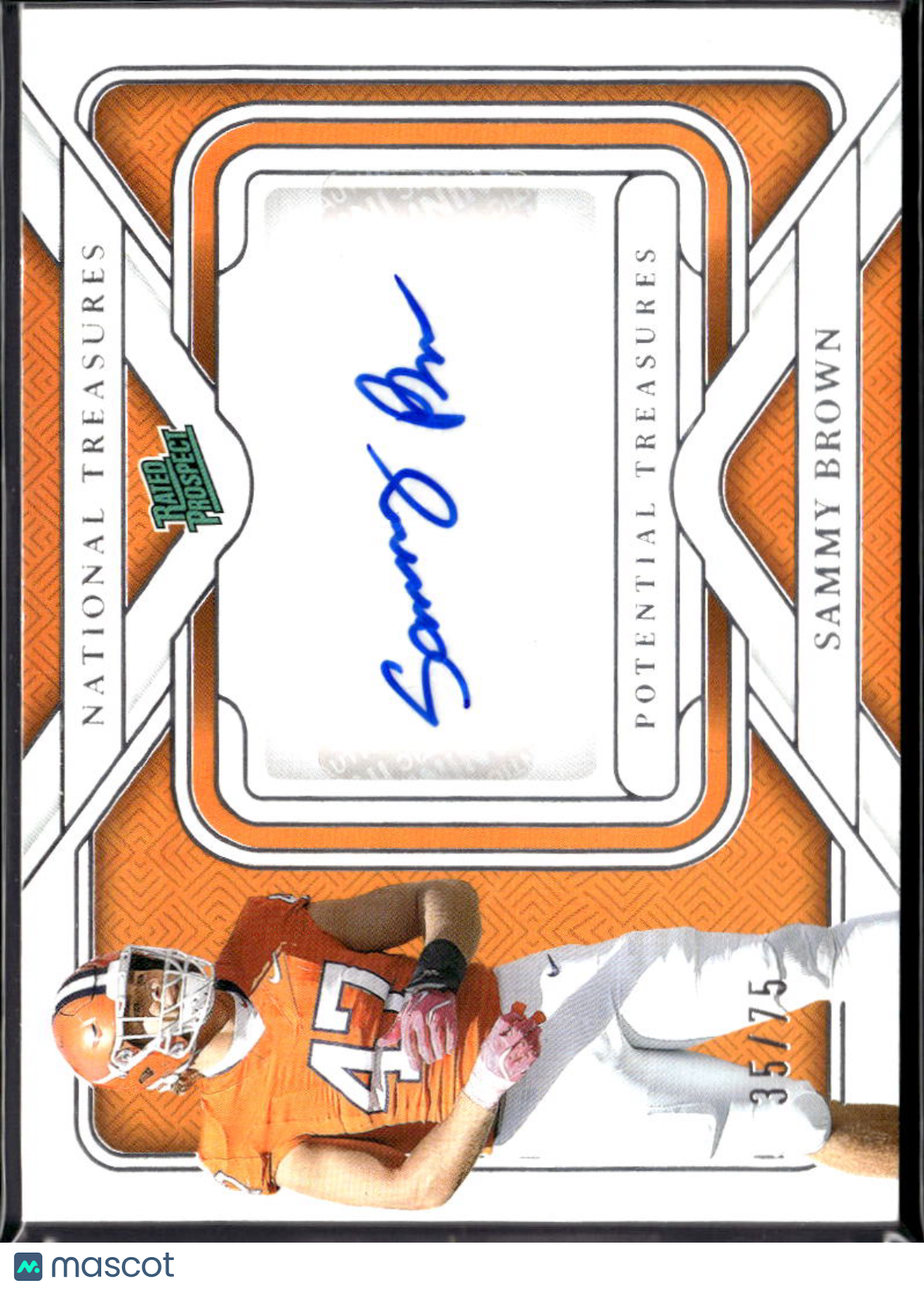 Sammy Brown 2025 National Treasures Auto Autograph RC 35/75 Clemson Tigers