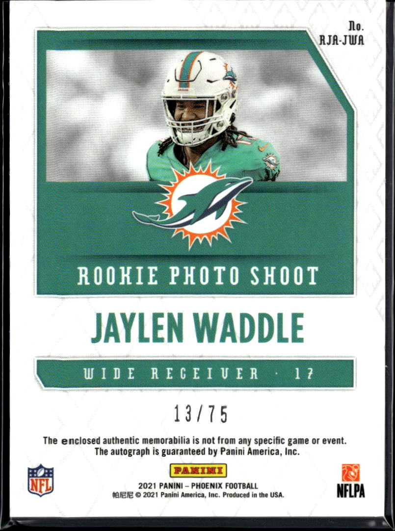 Jaylen Waddle 2021 Phoenix Auto Autograph Patch RC 13/75 Miami Dolphins