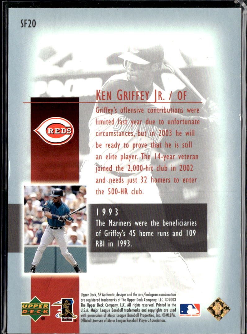 Ken Griffey Jr. 2003 Upper Deck SP Authentic Superstar Flashback Cincinnati Reds