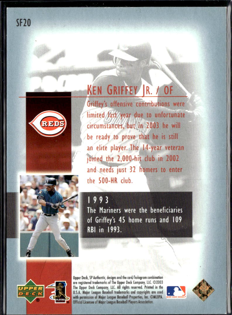 Ken Griffey Jr. 2003 SP Authentic Superstar Flashback 5/2003 Cincinnati Reds