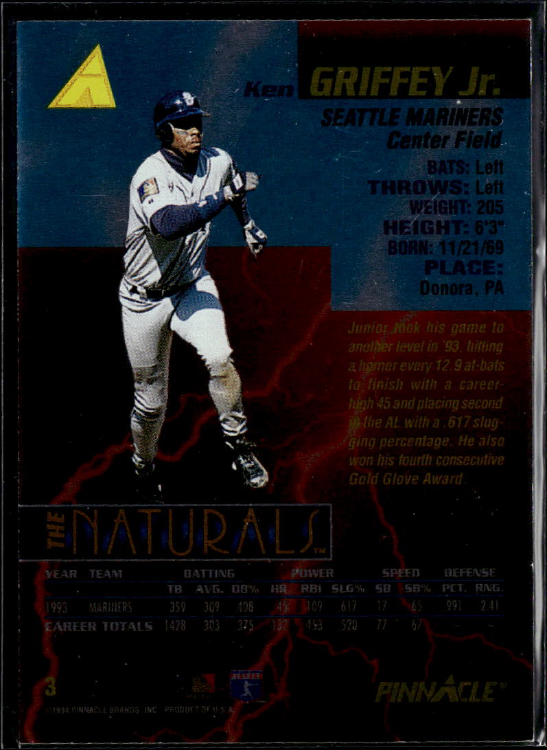 Ken Griffey Jr. 1994 Pinnacle The Naturals Seattle Mariners
