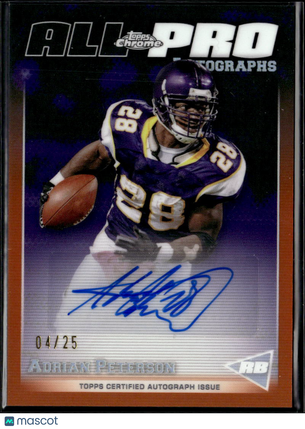 Adrian Peterson 2024 Topps Chrome All-Pro Auto Autograph 4/25 Minnesota Vikings