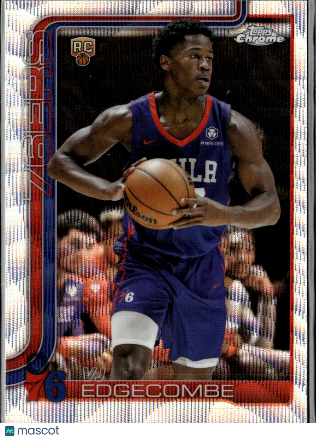 VJ Edgecombe 2025 Topps Chrome RC Wave Refractor Philadelphia 76ers