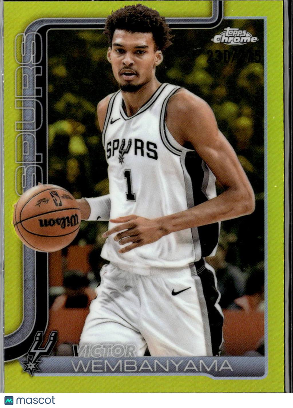 Victor Wembanyama 2025 Topps Chrome Yellow San Antonio Spurs