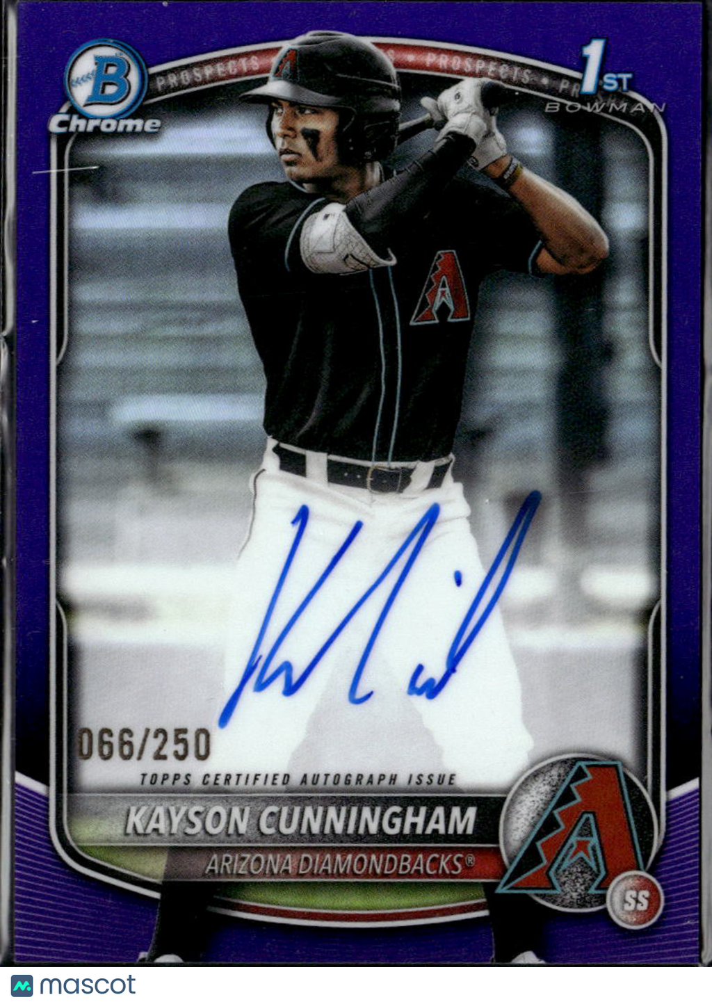 Kayson Cunningham 2025 Bowman Chrome 1st Auto Autograph /250 Diamondbacks