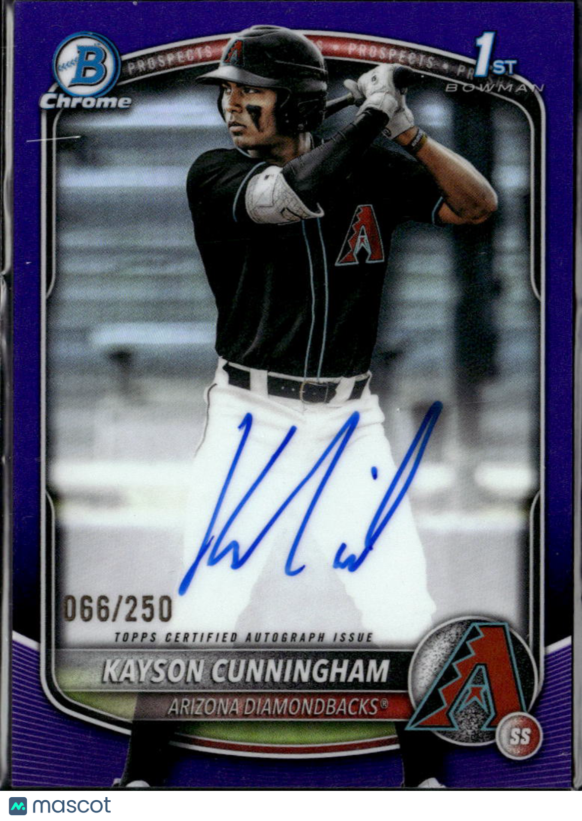 Kayson Cunningham 2025 Bowman Chrome 1st Auto Autograph /250 Diamondbacks