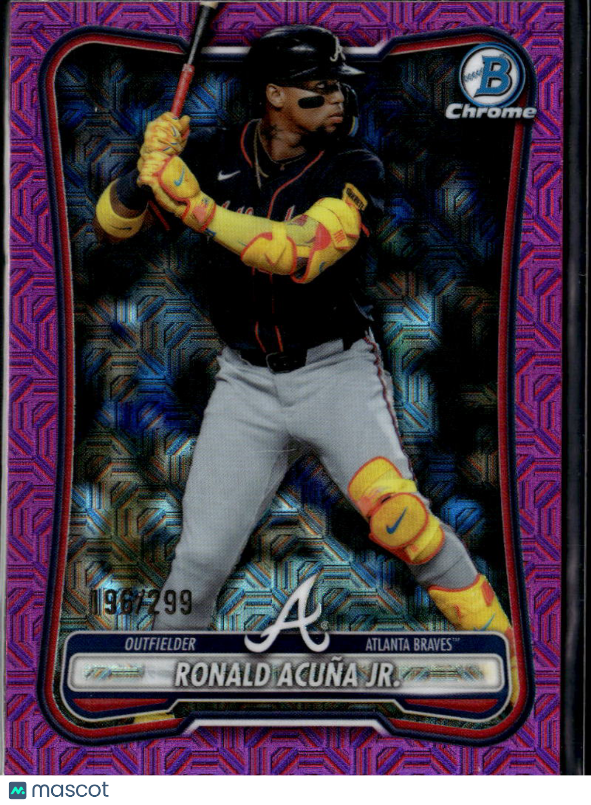Ronald Acuna Jr. 2024 Bowman Chrome Fuchsia Mojo Refractor 196/299 Braves