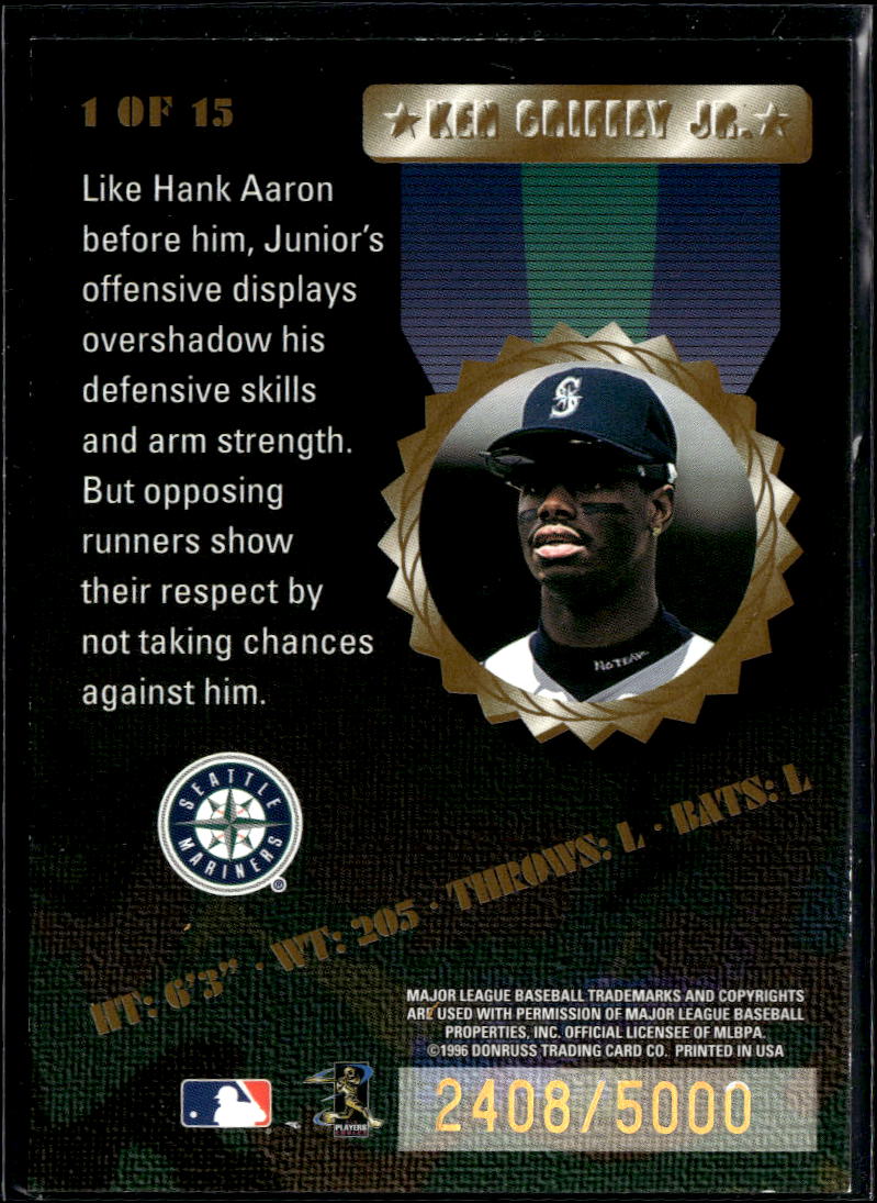 Ken Griffey Jr. 1996 Donruss Armed and Dangerous 2408/5000 Seattle Mariners