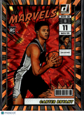 Carter Bryant 2025 Donruss Net Marvels Orange RC 84/99 San Antonio Spurs