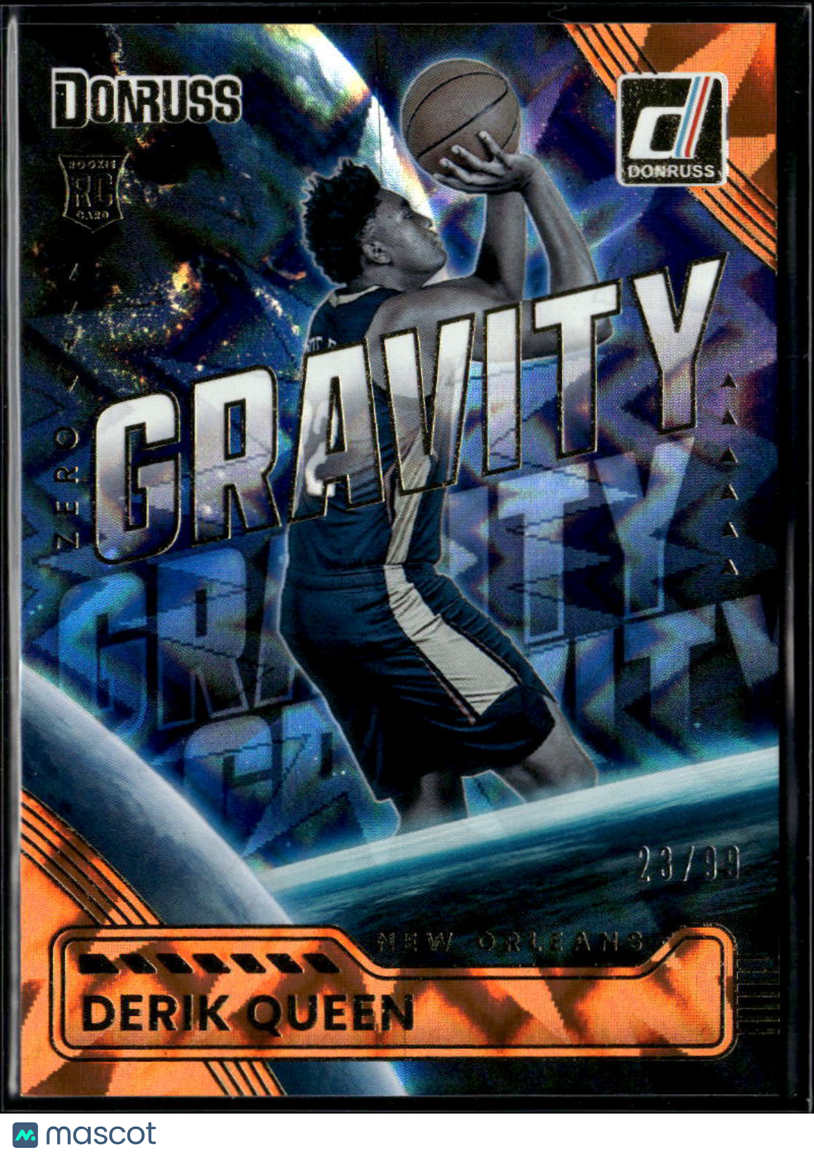 Derik Queen 2025 Donruss Zero Gravity Orange Rookie 23/99 New Orleans Pelicans