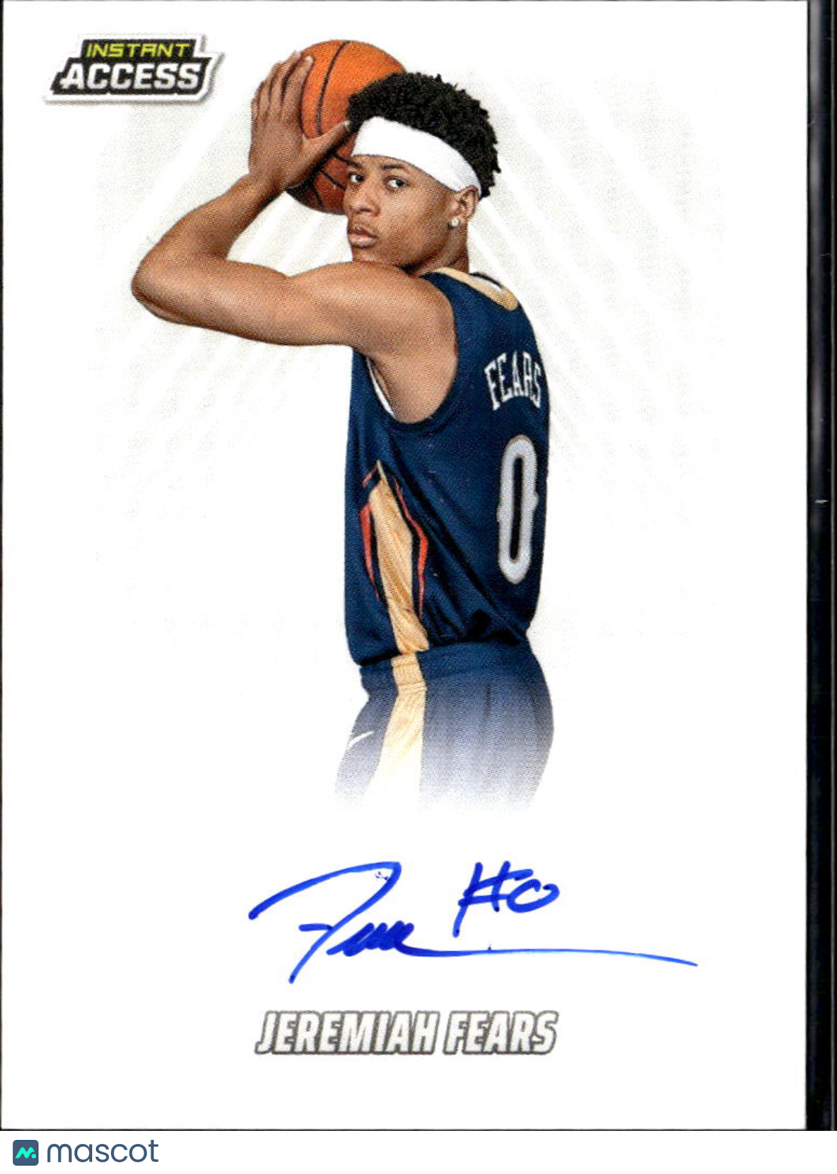 Jeremiah Fears 2025 Panini Instant Access Auto Autograph RC Sooners Pelicans