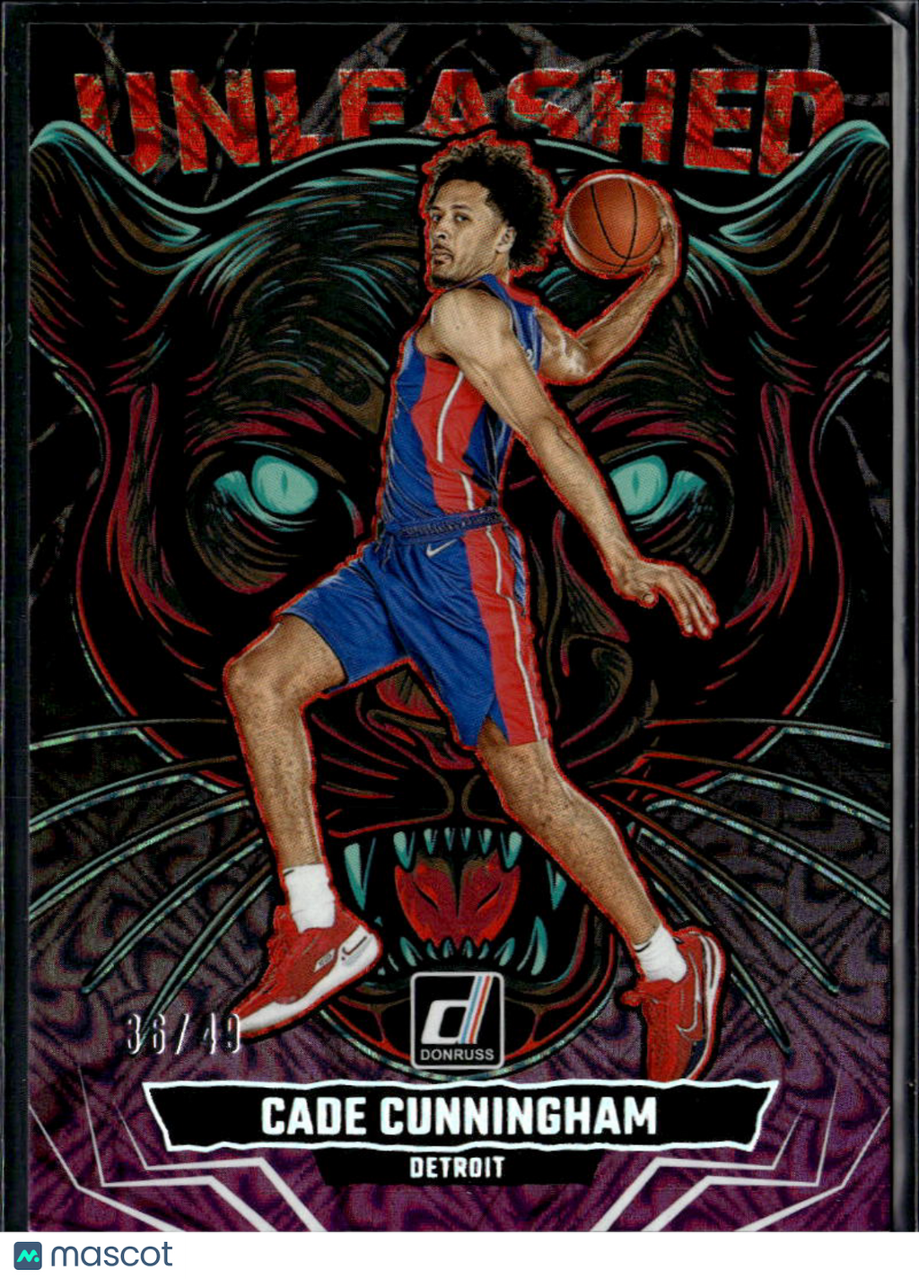 Cade Cunningham 2025 Donruss Unleashed Purple 36/49 Detroit Pistons