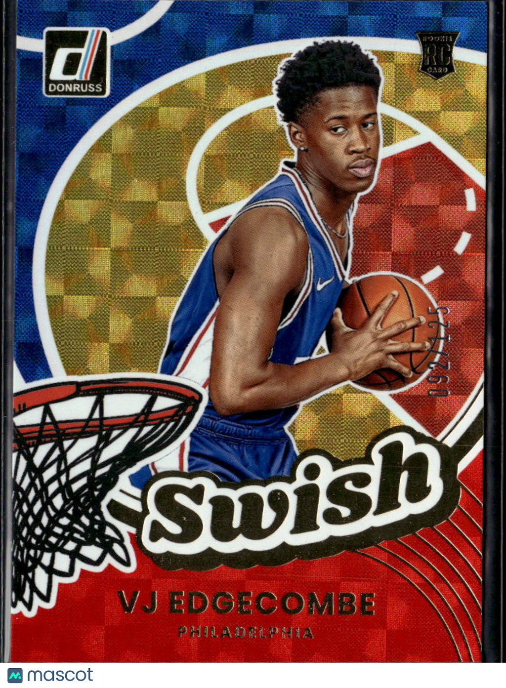 VJ Edgecombe 2025 Donruss Swish Rookie RC 92/125 Philadelphia 76ers
