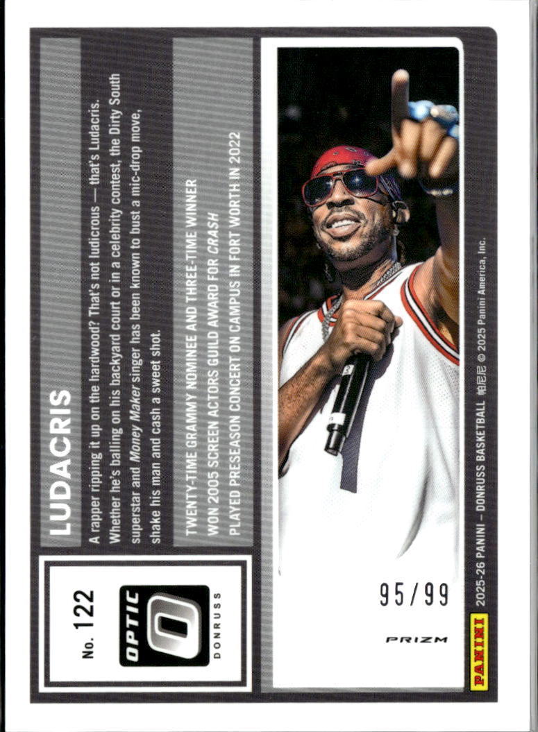 Ludacris 2025 Optic Red Prizm 95/99 Rapper Atlanta Hawks