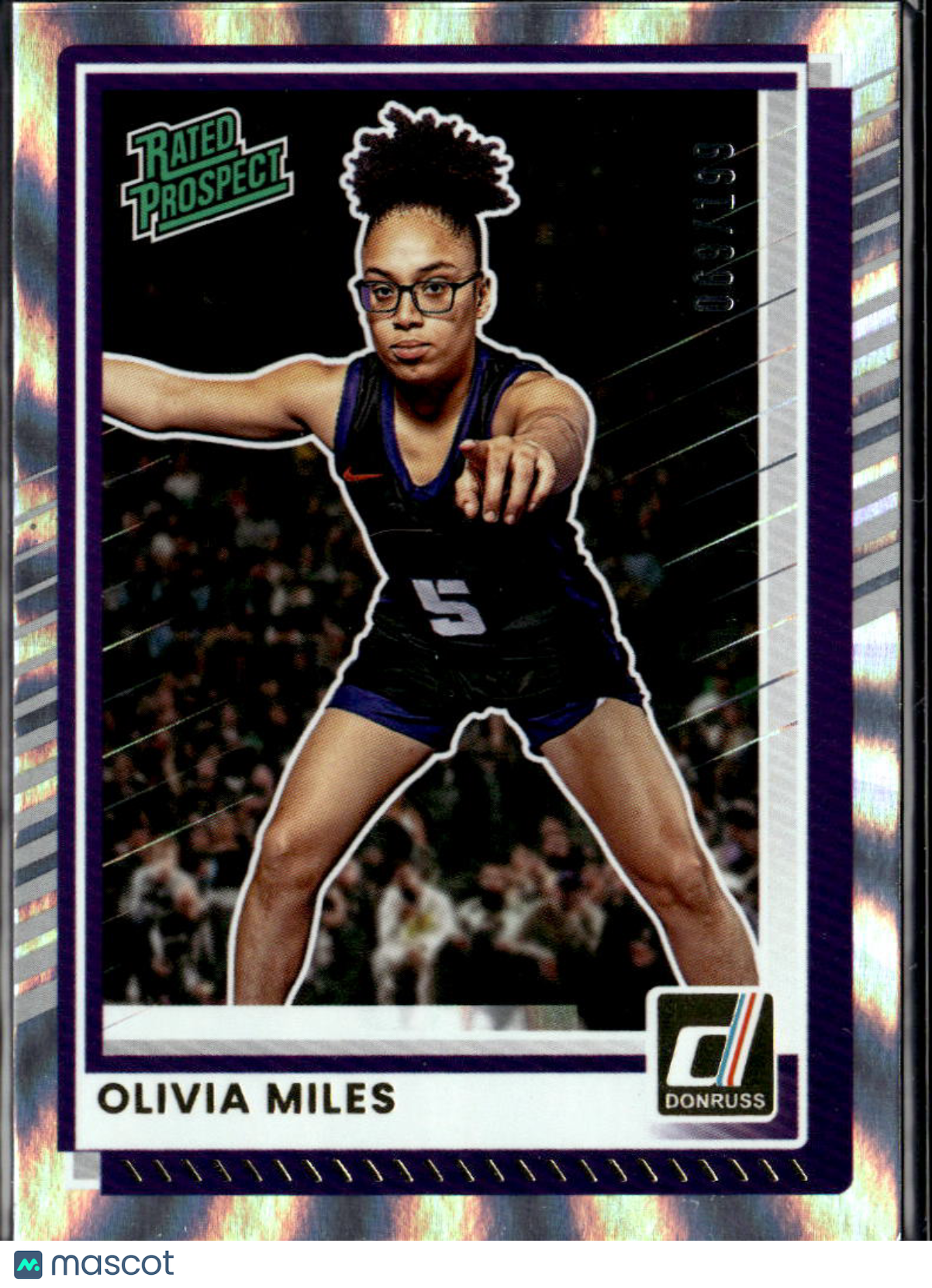 Olivia Miles 2025 Donruss Holo Rated Prospect RC 69/199 Notre Dame