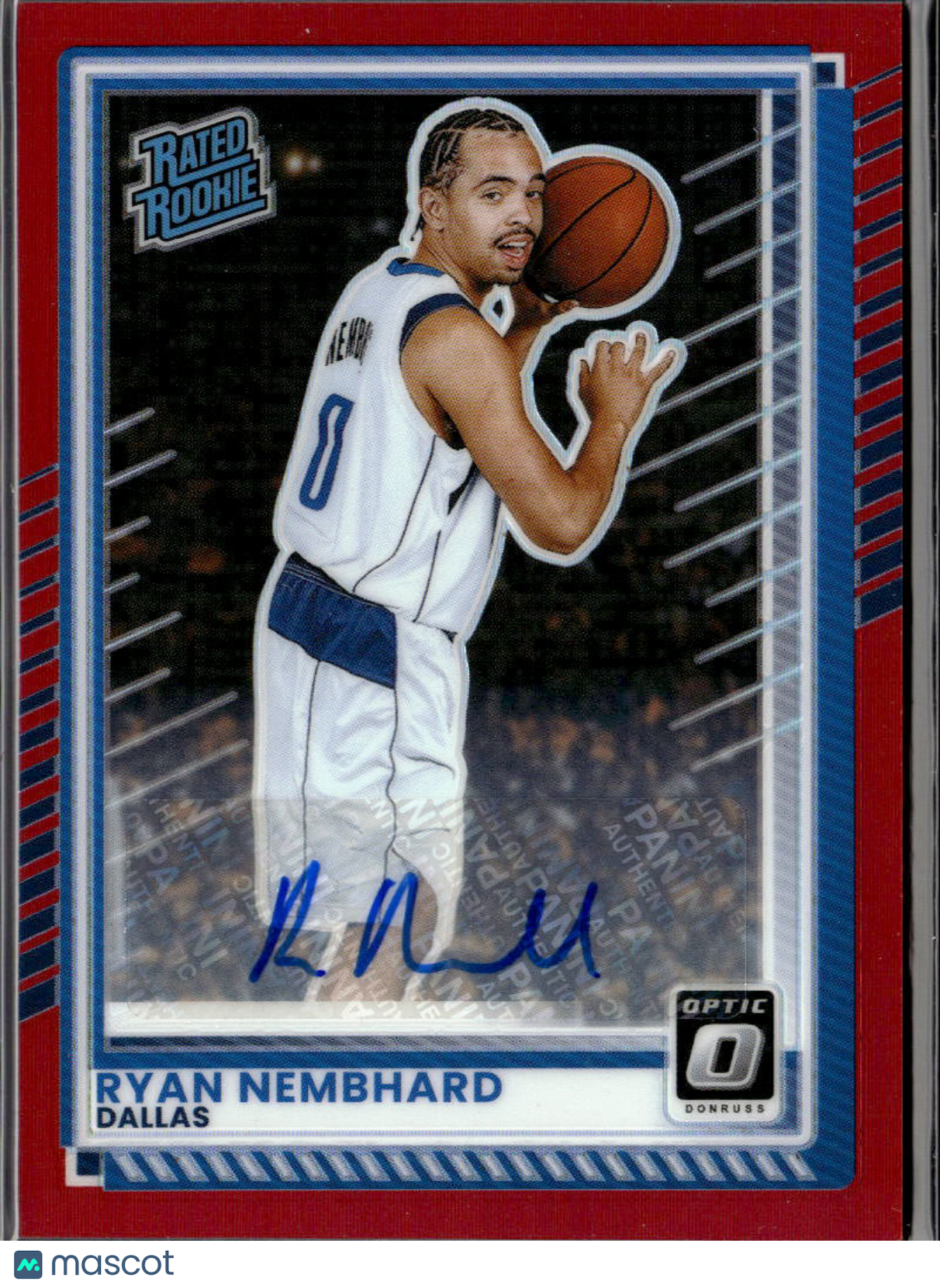 Ryan Nembhard 2025 Panini Donruss Optic Prizm Auto Red /75 Dallas