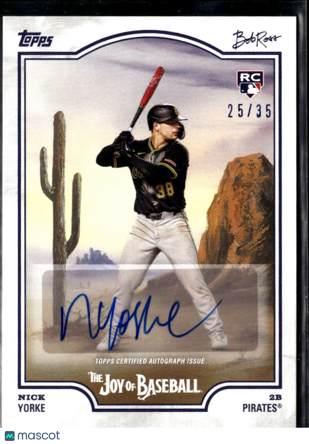 Nick Yorke 2025 Topps Bob Ross The Joy of Baseball RC Auto Autograph /35 Pirates
