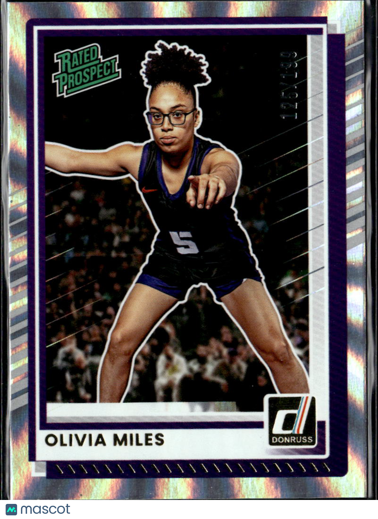 Olivia Miles 2025 Donruss Holo Rated Prospect RC 125/199 Notre Dame