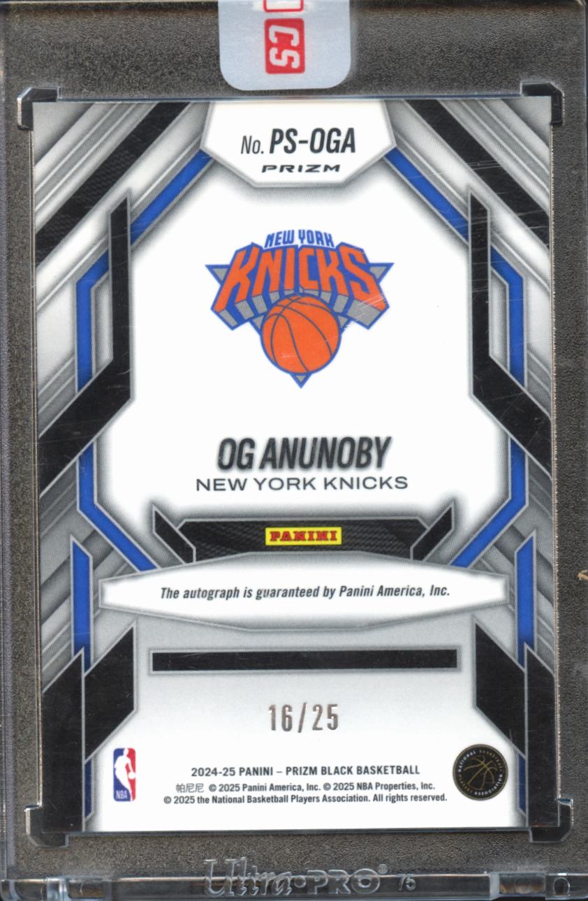 OG Anunoby 2024-25 Prizm Prolific Auto Autograph Mojo 16/25 New York Knicks