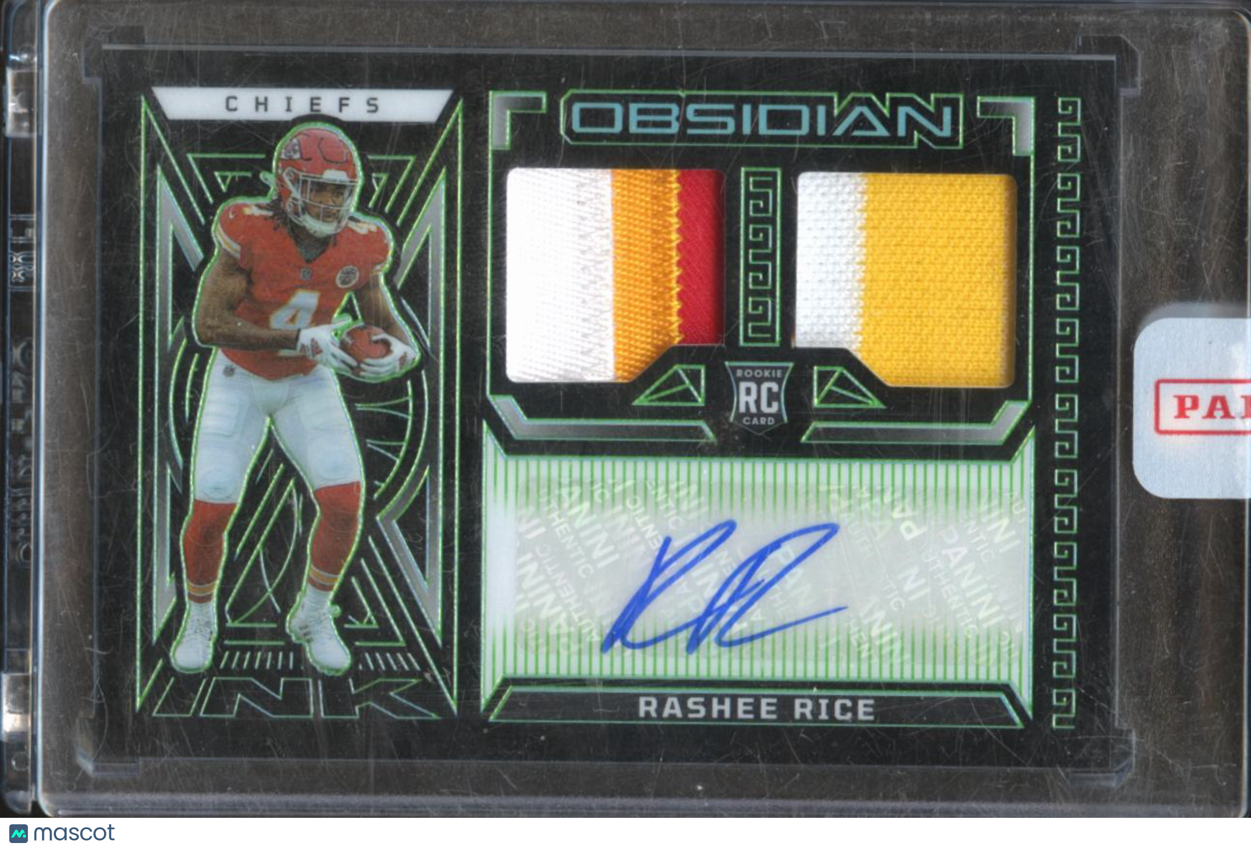 Rashee Rice 2023 Obsidian Auto Autograph Patch RC 15/25 Kansas City Chiefs