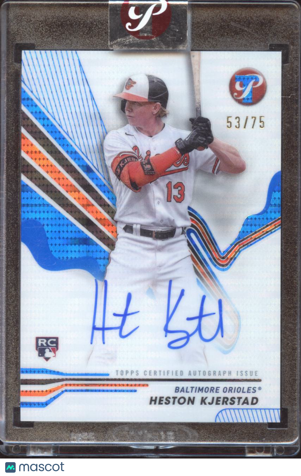 Heston Kjerstad 2024 Topps Pristine Auto Autograph RC 53/75 Baltimore Orioles