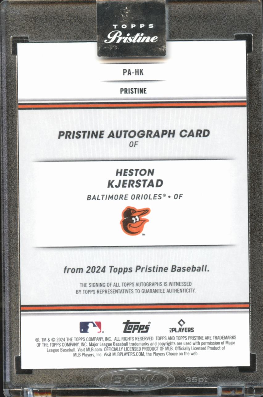 Heston Kjerstad 2024 Topps Pristine Auto Autograph RC 53/75 Baltimore Orioles
