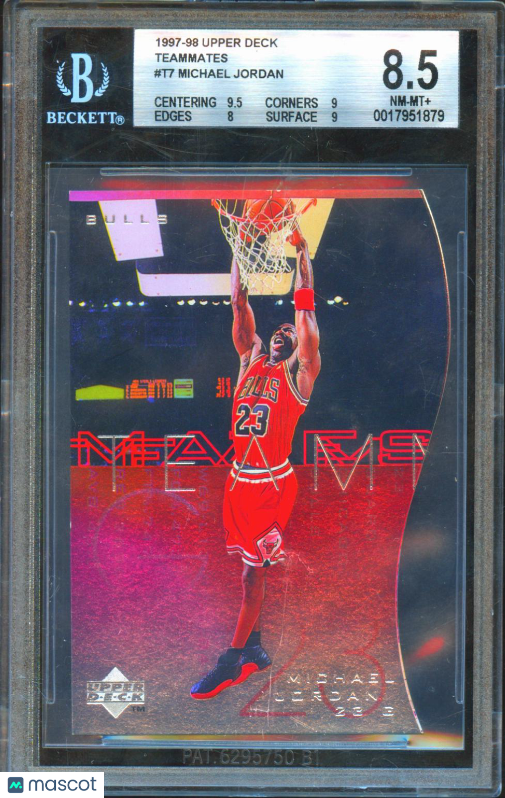 Michael Jordan 1997-98 Upper Deck Teammates Die-Cut Chicago Bulls #T7 BGS 8.5