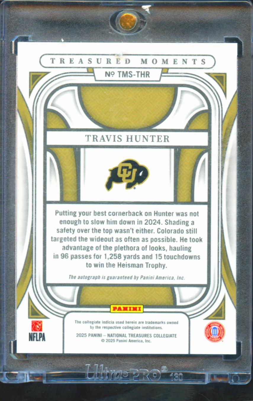 Travis Hunter 2025 National Treasures Auto Autograph RC 71/75 Colorado